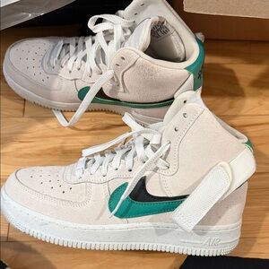 Nike Women’s High-Top Sneakers in White and Teal Accent
